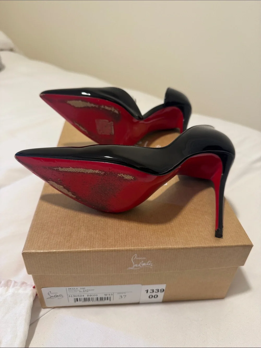 Christian Louboutin Black Patent Stiletto with Red Sole